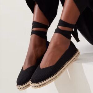 Unworn Rothys Black Espadrille Flats